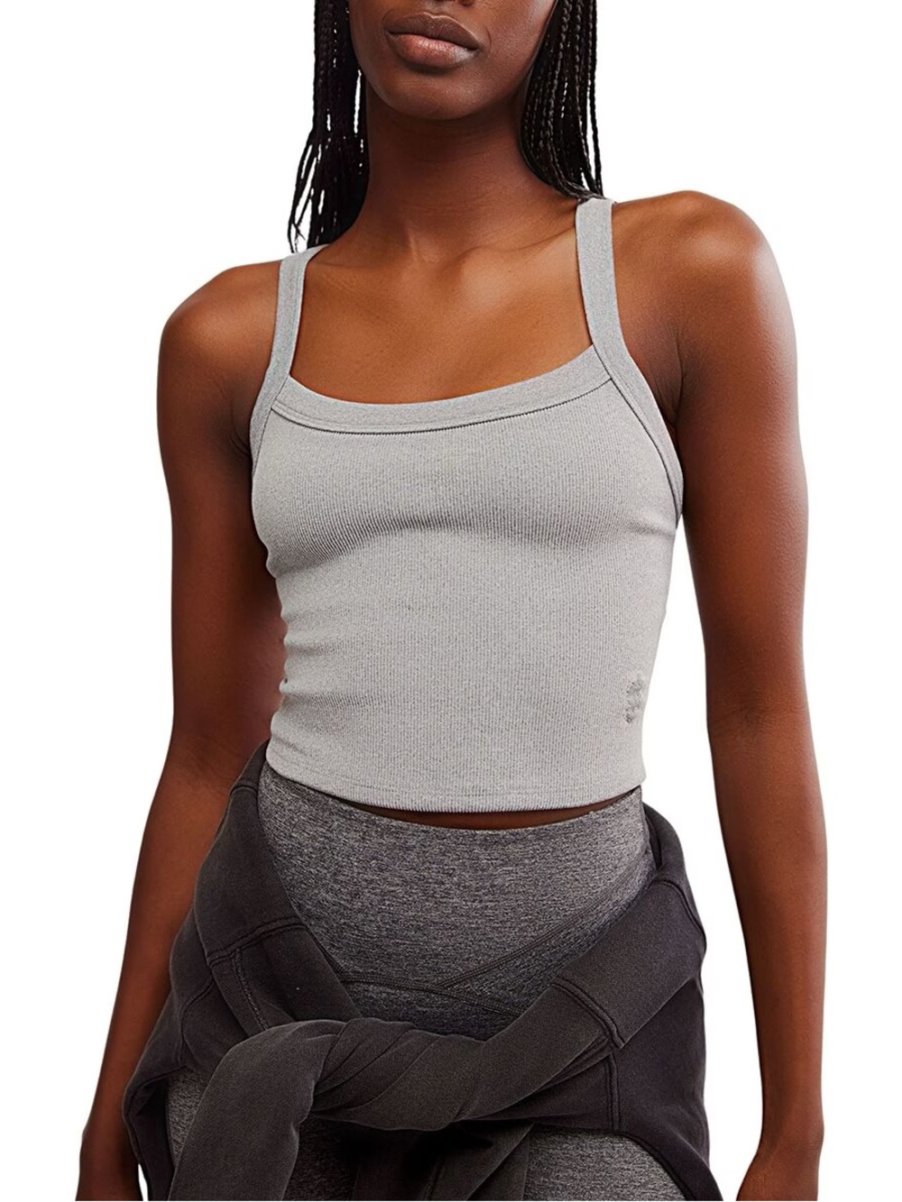 Free People Movement All Clear Solid Cami in Heather Gray